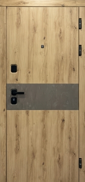 Входная дверь с панелями МДФ и центральной вставкой с текстурой камня Входная дверь с панелями МДФ и центральной вставкой с текстурой камня