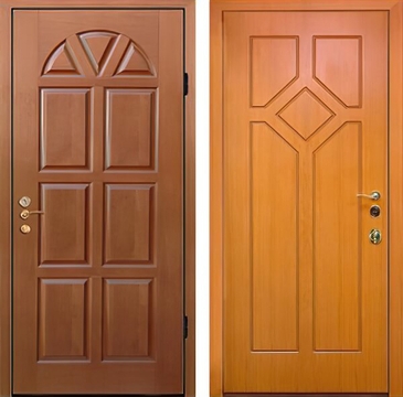 Металлическая дверь с МДФ шпон снаружи и МДФ ПВХ внутри Металлическая дверь с МДФ шпон снаружи и МДФ ПВХ внутри