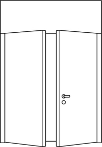 Двустворчатая с верхней фрамугой T Двустворчатая с верхней фрамугой T