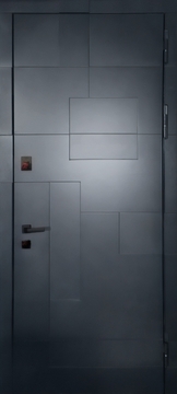 Металлическая дверь в квартиру с серыми панелями МДФ RAL Металлическая дверь в квартиру с серыми панелями МДФ RAL
