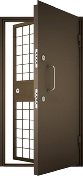 Металлическая дверь в КХО с коричневым порошковым напылением Металлическая дверь в КХО с коричневым порошковым напылением
